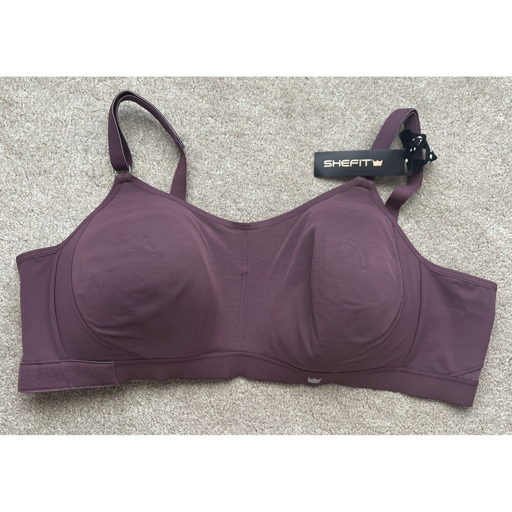 Shefit T-Shirt Sports Bra 4 Luxe Full Coverage Dark Raisin Athletic Comfort